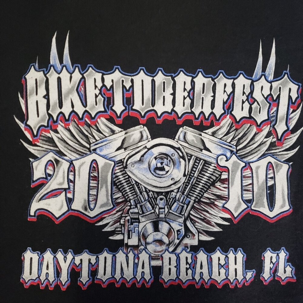 Biketoberfest Daytona Beach 18th Annual 2010 Womens Medium Black T-Shirt Eagle - Picture 5 of 13